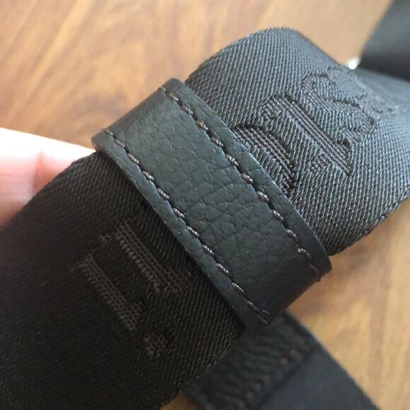 a.testoni Chocolate brown logo wide strap luggage strap purse strap. - Picture 5 of 8